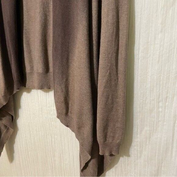 Loft · Large · Open Front Cardigan · Ombre Asymmetrical Knit Sweater · Brown - Picture 5 of 9